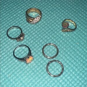 Elegant Silver and Gold Women's Ring Set